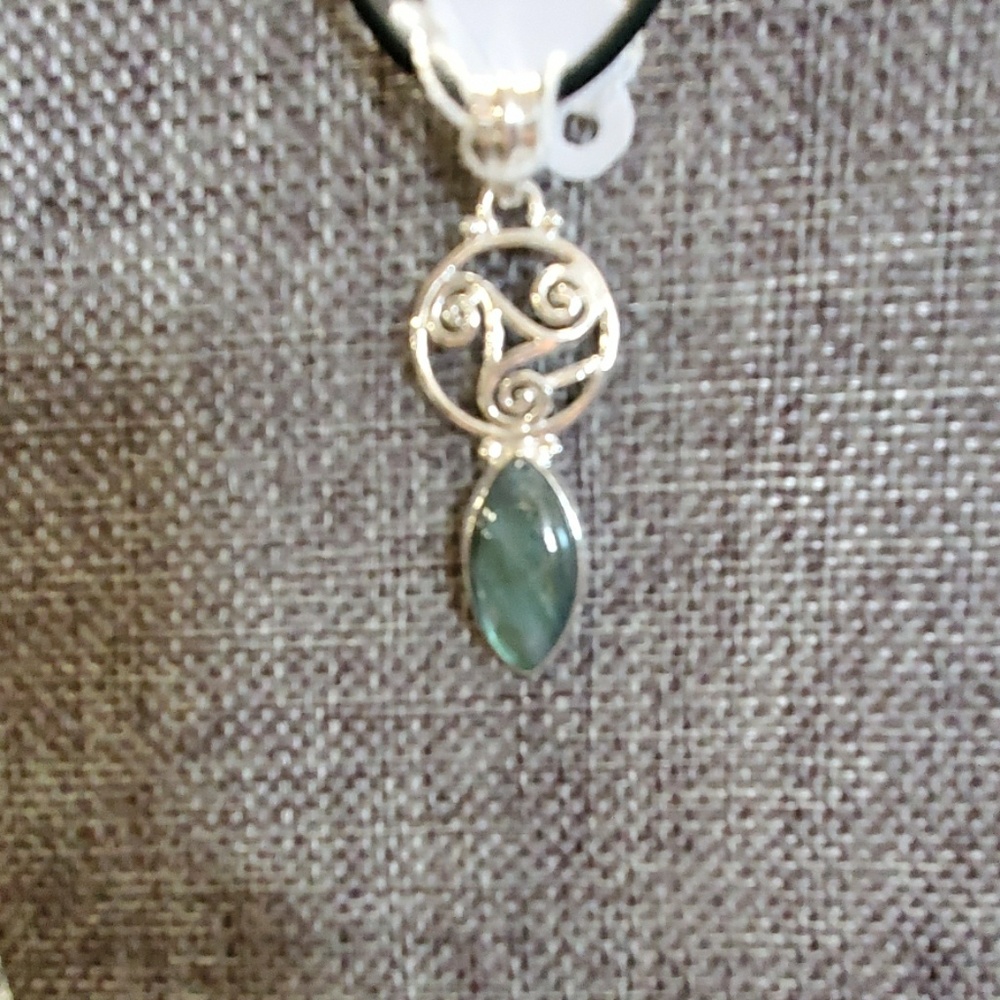 Labradorite sterling silver necklace